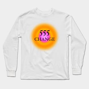 555 Angel Numbers Change Glowing Aura Long Sleeve T-Shirt